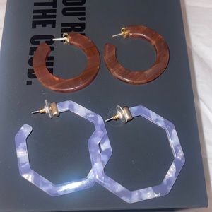Earring set! (2) pair of lucite hoop earrings